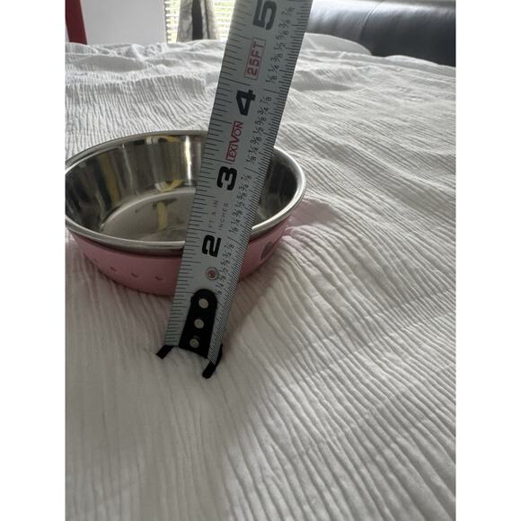 Pink Cat Pet Bowl Dishwasher Safe Silicon Metal Cute Girly - Picture 6 of 6